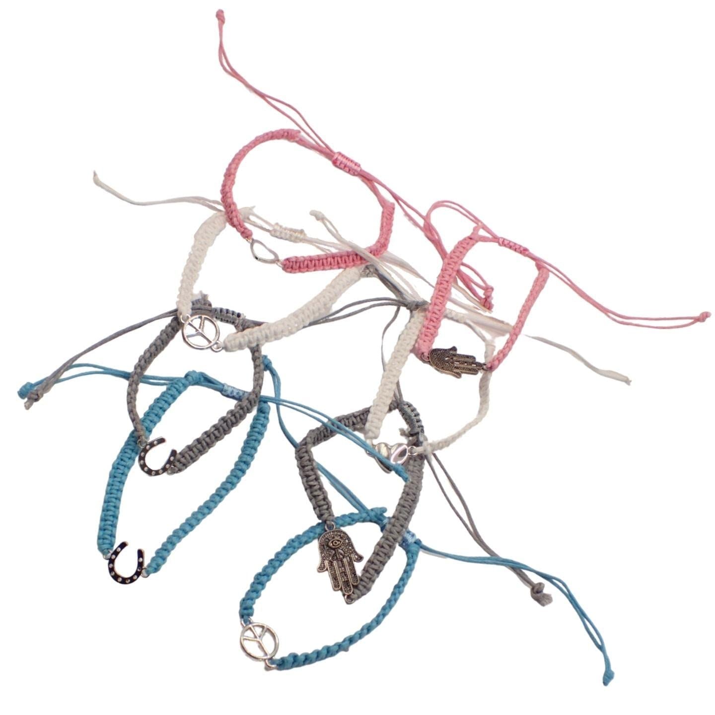 Girls Adjustable Corded String Bracelet